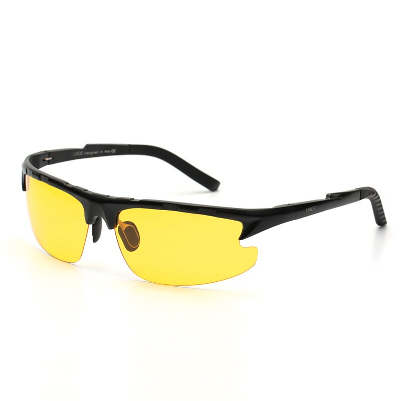 Nattesyn briller polariserede kørselsbriller mænd antirefleks briller gule  uv400 briller gafas: Sort