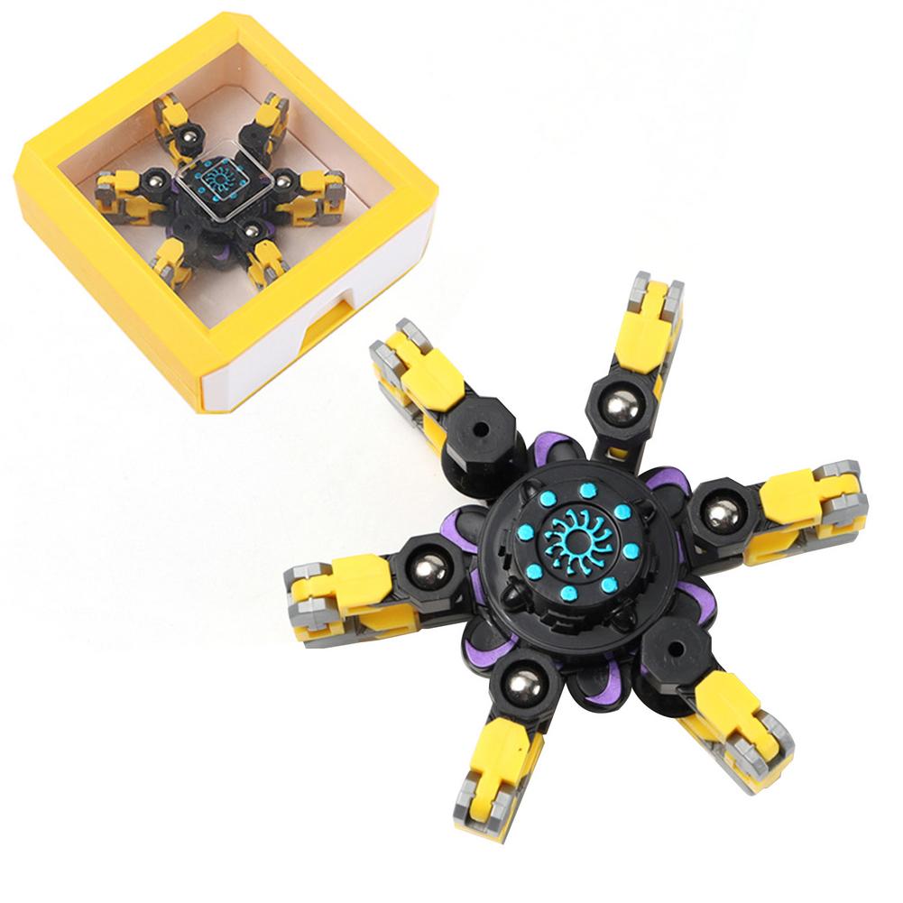 Robot giratorio y deformado para niños y adultos, juguete sensorial de mano, giratorio, Deformable,: Yellow