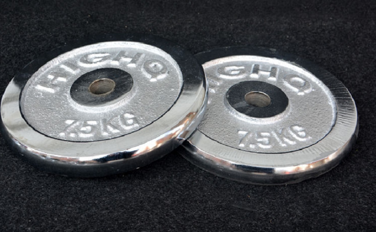 Gym strength training equipment chrome steel weight plates for barbells
