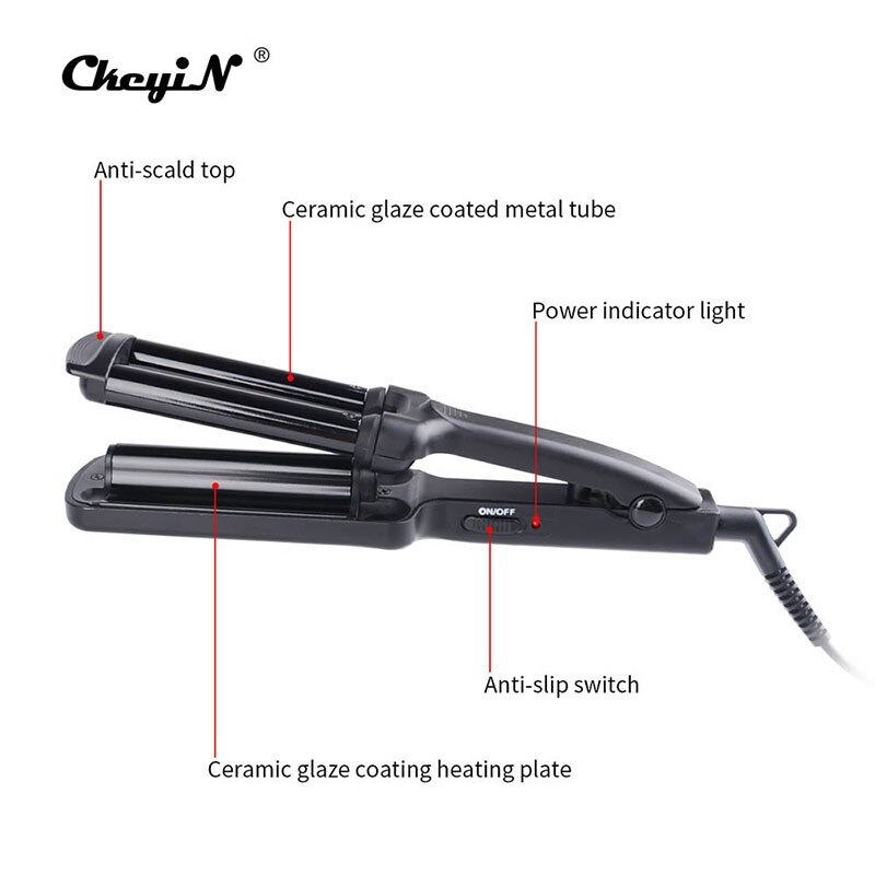 Rizador de cabello , Mini rizador de 3 barriles, rizador de cerámica, rizador de cabello mágico, pinzas rizadoras, rizador de cabello, rizadora varita, herramientas de peluquería