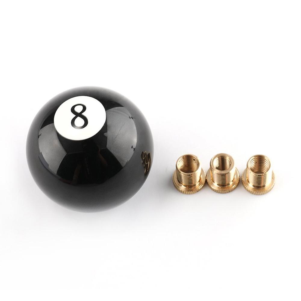 Black 8 eight Pool Billiard Ball Gear Shift Knob w/ Adapter Universal Vehicle AT/MT Shifter Lever Head