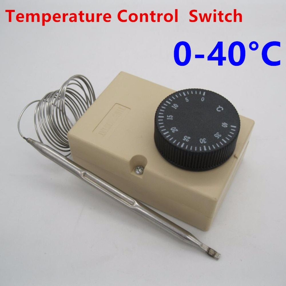 Ac220v 0-40c temperaturafbryder termostat temperaturreguleret afbryder temperaturregulator kontrol vandtæt samledåse