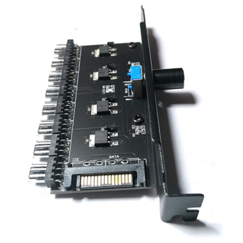 Pci Fan Speed Controller Enkele Controle Sata Interface Hub Ondersteunt 3Pin 4Pin Computer Temperatuurregeling Schakelaar