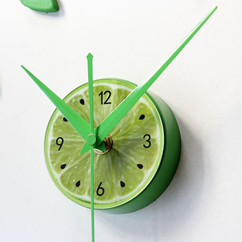 Lemon Green Sticker EVA 60CM Wall Clock Colour Big Large Decorative 3d Diy Wall Clock for Kitchen Children Room