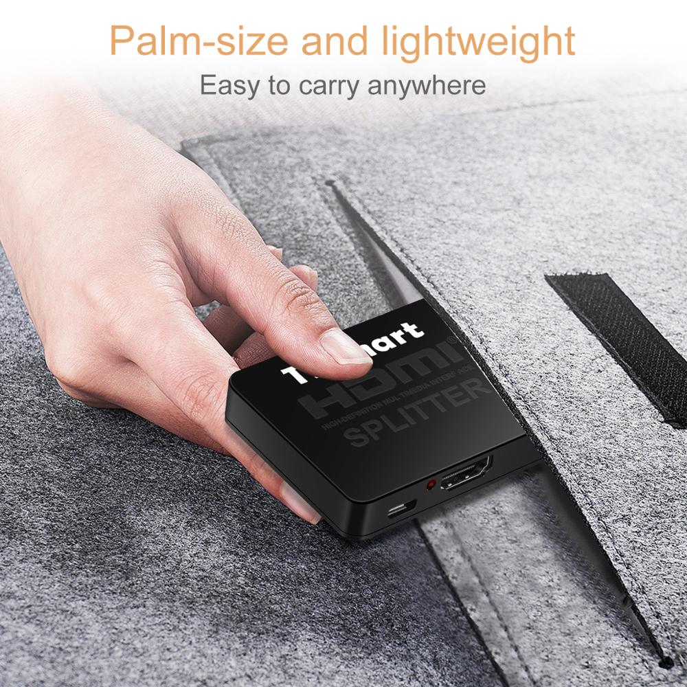 1 In 2 Out 4K@30hz 1x2 HDMI Splitter Amplifier Repeater Support 3D 1080P