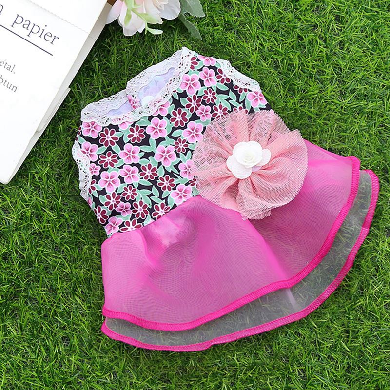 Pet Prinses Rok Bloem Leuke Bloemen Kant Rok Pet Puppy Dress Pet Kleding Kitten Kleding