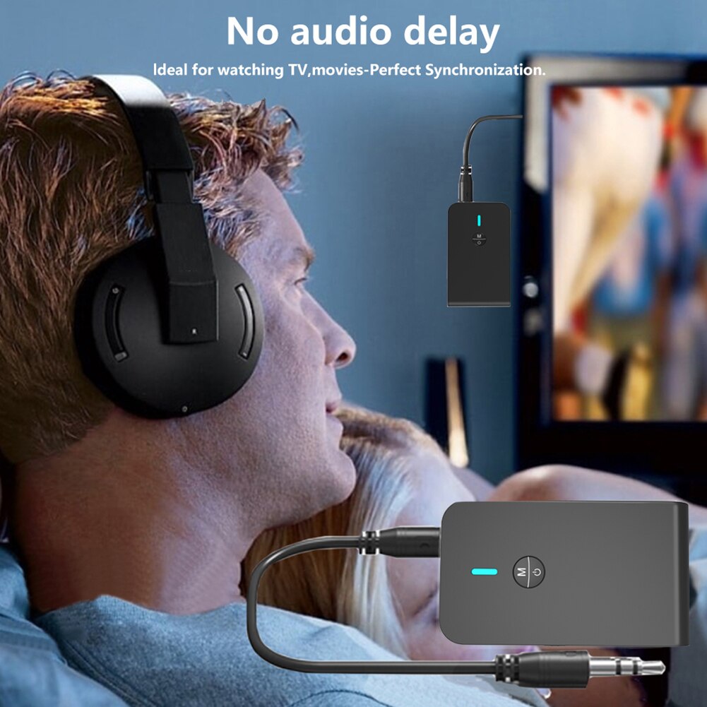 Couleurs classiques Bluetooth 5.0 Audio récepteur émetteur Simple endurant TV PC voiture haut-parleur 3.5mm musique adaptateur
