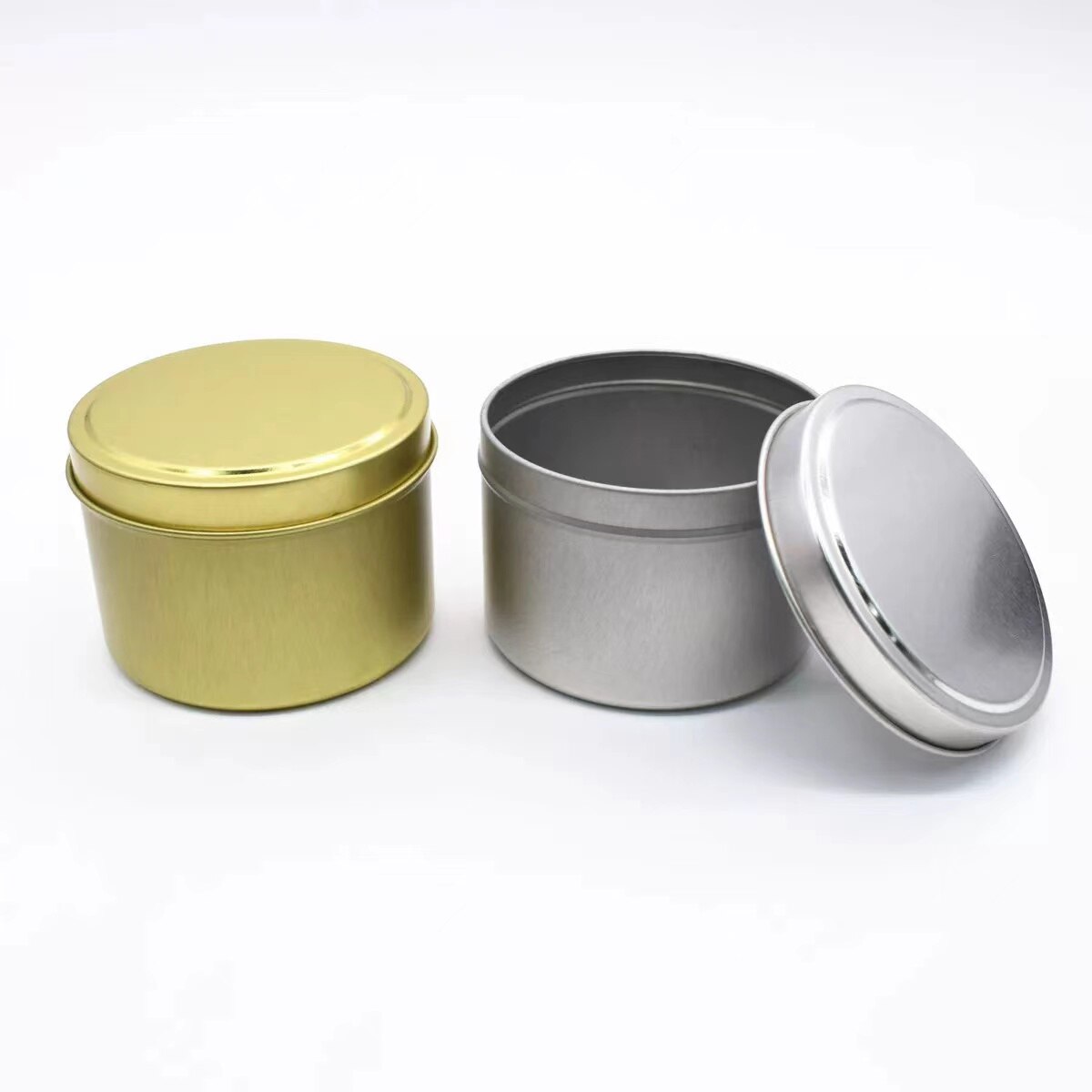 Latas de lata para velas con tapa, tarros sin costuras para fabricación de velas, contenedores redondos de Metal, almacenamiento para el hogar, artesanías, , 6 oz, 12 paquetes