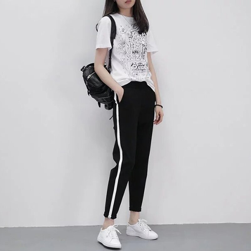 Spring Ladies Sports Trousers Elastic Waist Outdoor Running Pants students Unisex Jogging Pants Training Pants