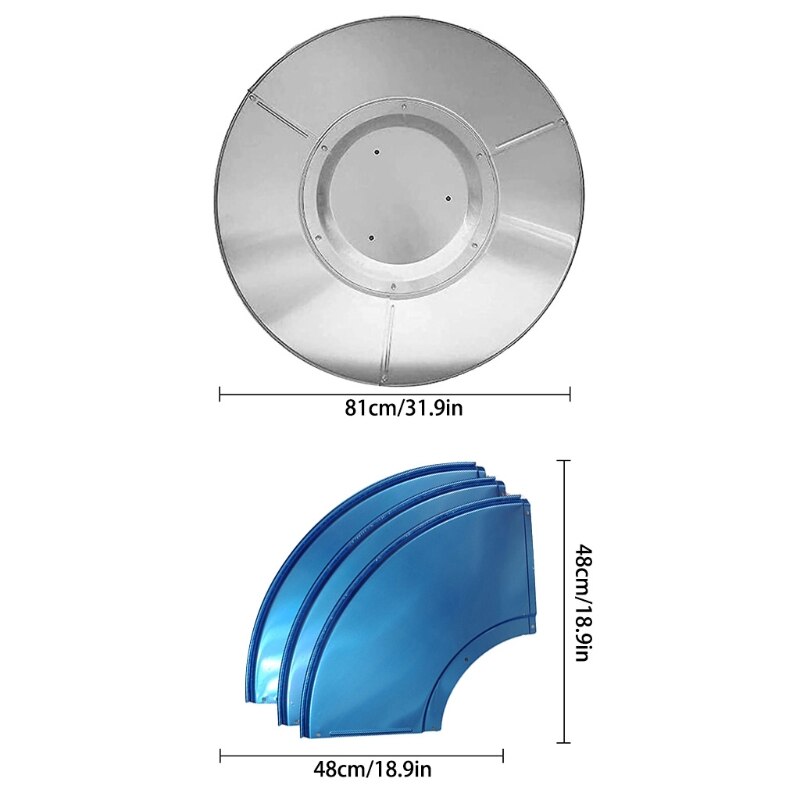 Outdoor Patio Heater Reflector Shield Anti-rust Anti-corrosion Aluminum Cover Propane Heat Reflector Shield Top