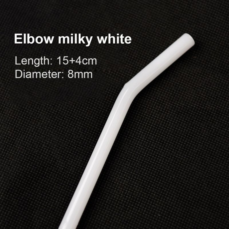 Rainbow Color Reusable High Temperature Resistant Glass Drinking Straws Bent Drinking Straw Milk Drinkware Bar Party Accessory: W