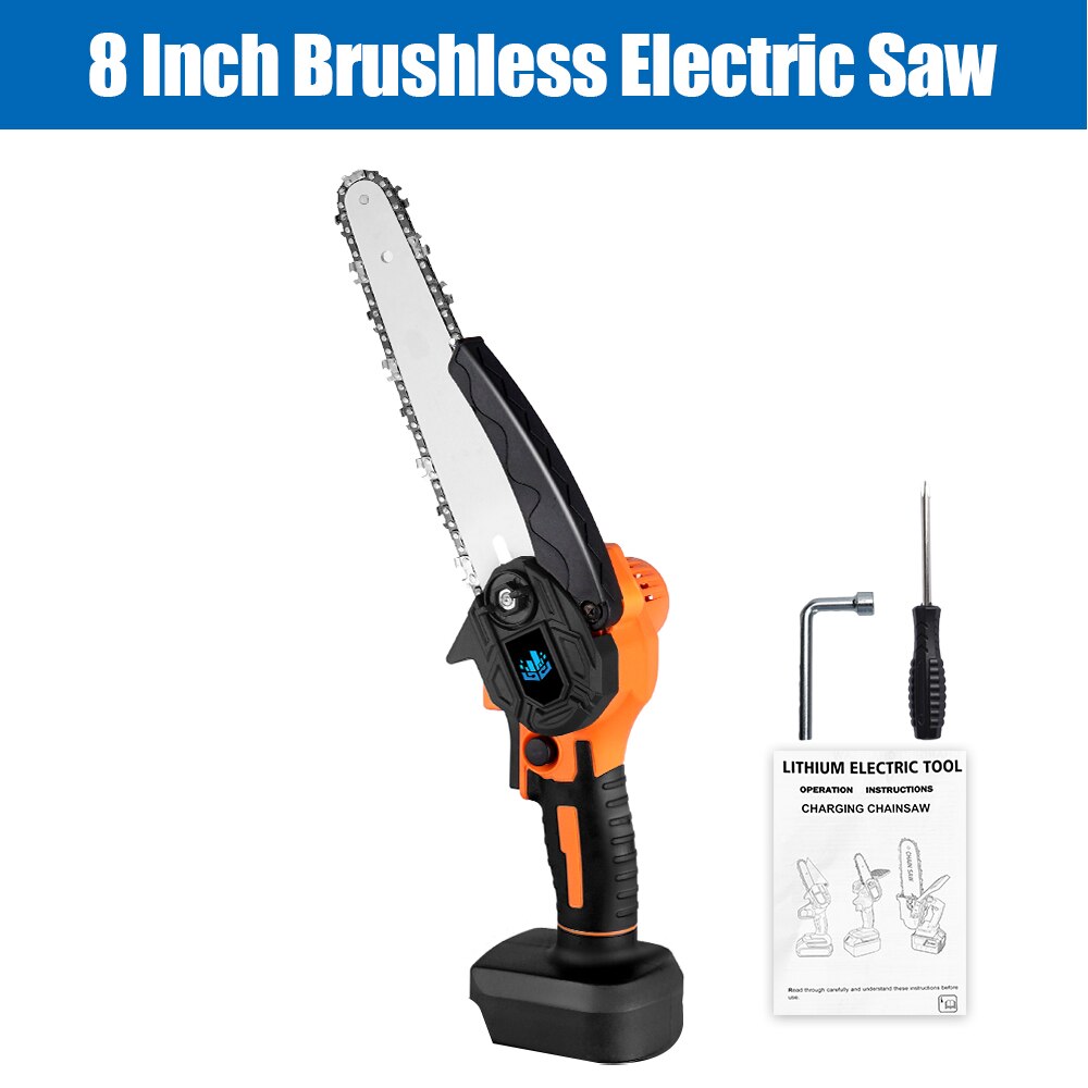 6/8 Inch Brushless Electric Saw For 18V Makita Battery Cordless Handheld Pruning Chainaw Portable Woodworking Power Tool: 8 Inch Saw