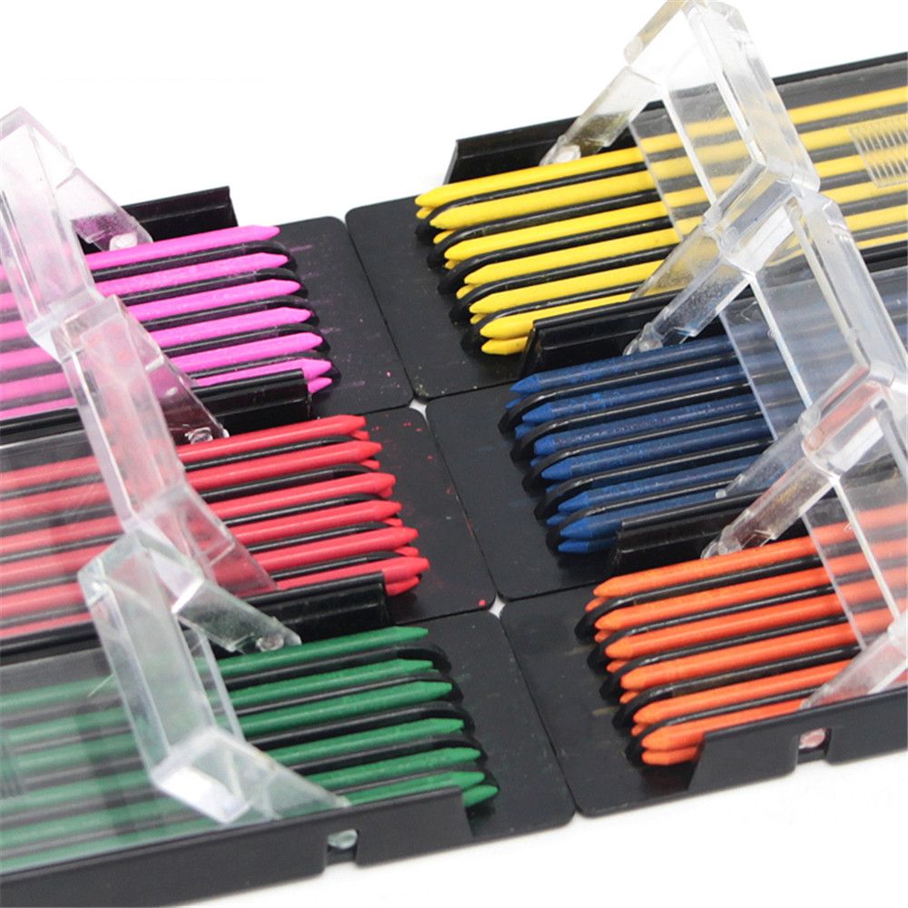 12pcs Colorful Thick Pencil Core 2.0mm Automatic Drawing Pencil Refills Kawaii Stationery Mechanical Pencil Lead for Wiritng