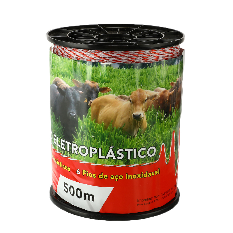 500M Roll Electric Fence Rope Red White Polywire with Steel Poly Rope for Horse Animal Fencing Ultra Low Resistance Wire