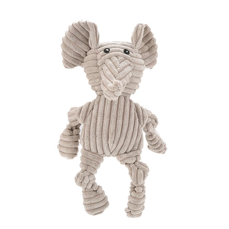 Pet Puppy Chew Squeaky Plush Sound Animal Toy Dog Molar Bite Resistant Cleaning Teeth Dog Toys Squeaking: Elephant
