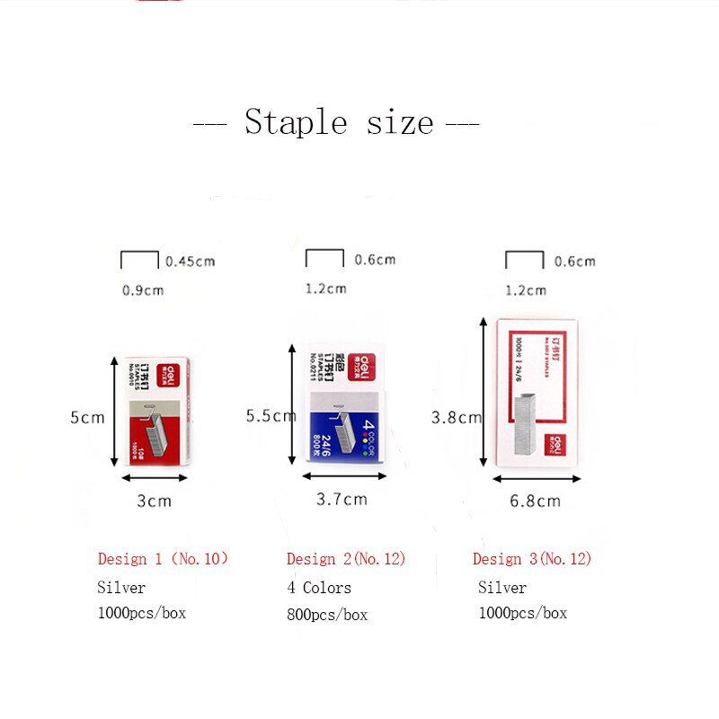 1 Pack 10/12mm Colorful Stapler Book Staples Silver / Color Stainless Steel Staples School Office Binding Supplies Papeleria
