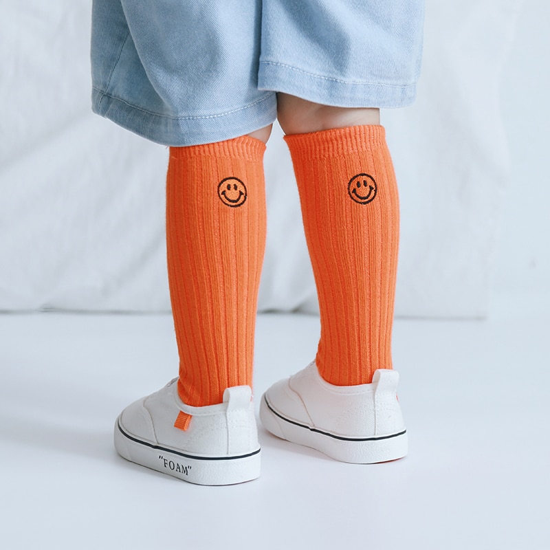 Chaussettes montantes en coton pour enfants et adolescents, bas bon marché, à la , pour filles et garçons