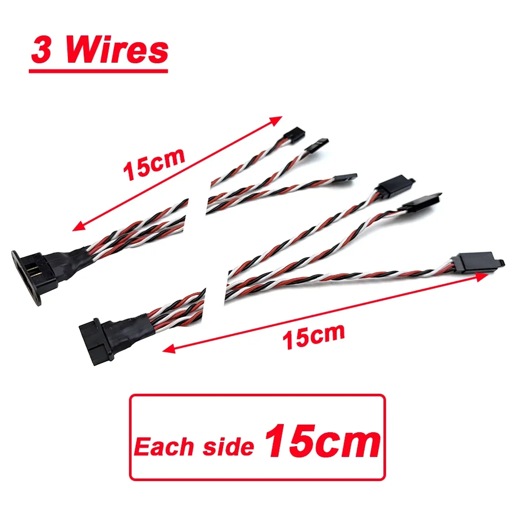 Connecteur MPX plaqué or à 8 broches, prise d'extension Servo multi-fils mâle femelle 2/3 fils pour modèle RC, avions planeurs Fixwing