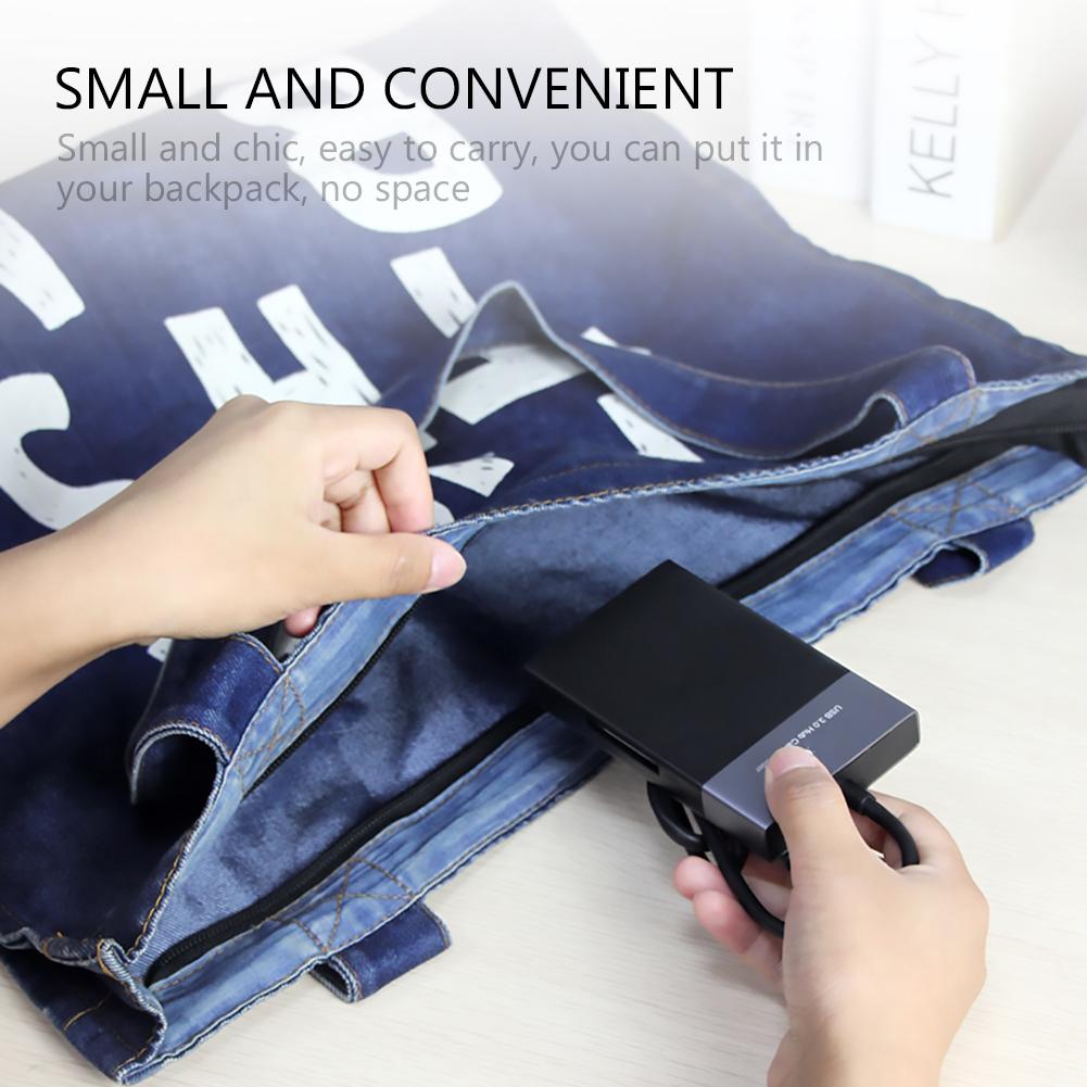 6 in 1 Multi Memory Card Reader ABS and Aluminum Alloy Shell PVC Wire 2 Port HUB USB 3.0 to XQD/TF/Secure Digital Card