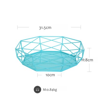 SWEETGO Geometric cake stand Macaroons color cake tools for dessert table party decoration fruit basket home storage rack: Blue