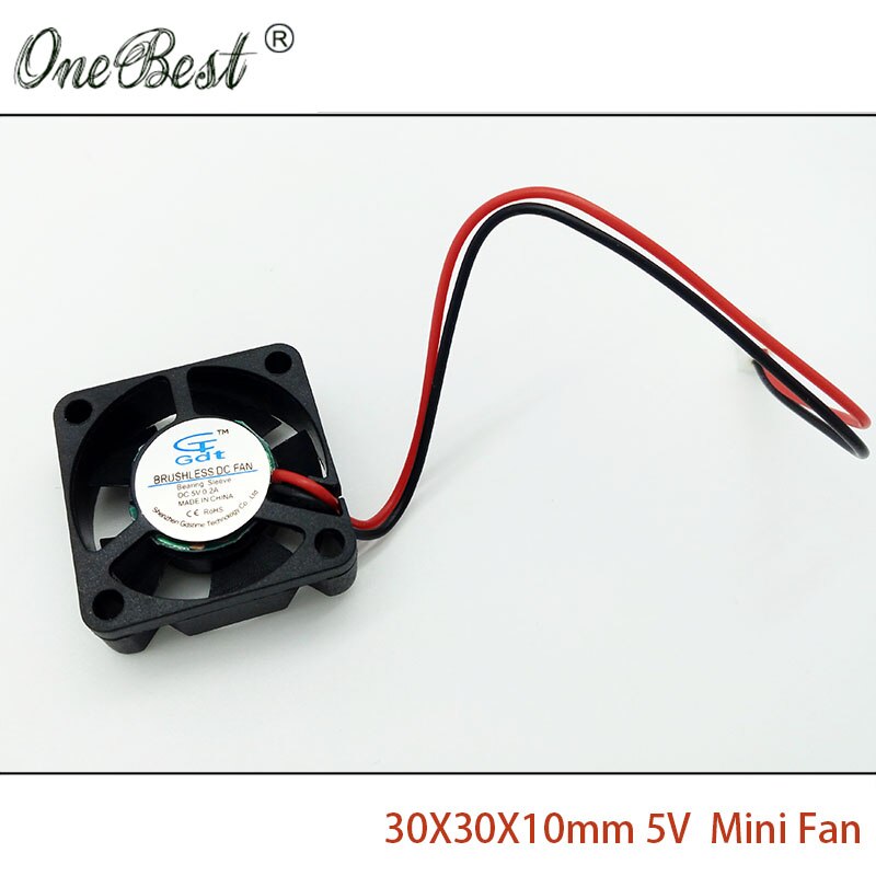 30X30X10mm Mini Brushless Fan DC 5V 3cm 30mm Small Power Supply Cooling Fan 3010 Fan PH2.0-2Pin Length 130mm