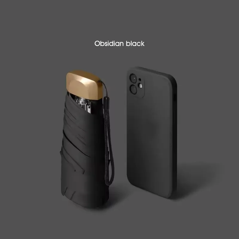 Mini Sonnenschirm kleine Tasche Regen Reises chirm Vinyl Falt schirm UV-Schutz Sonnenschutz Tasche Sonnenschirm Kapsel
