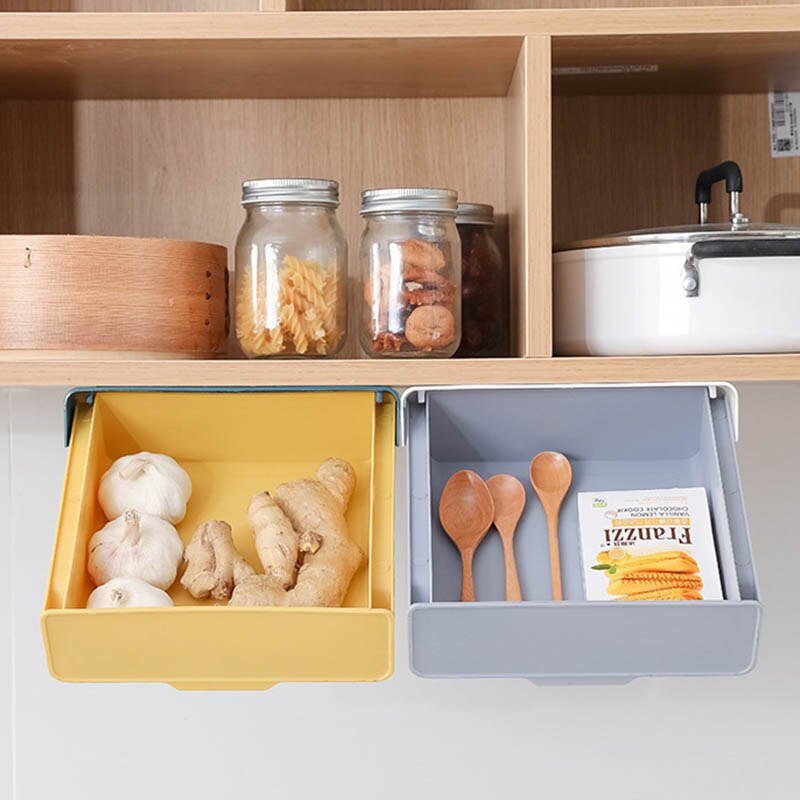Invisible Storage Drawers Under Table Organizer Kitchen Utensils Storage Drawer Desk Memo Pen Stationery Storage Box Holder Case