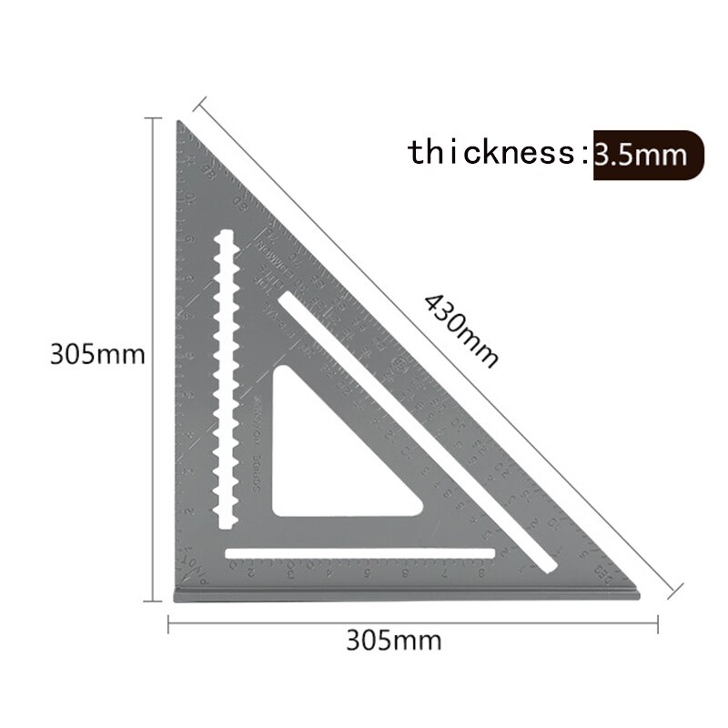 KALAIDUN Triangle Angle Ruler Squares Triangular Measuring Ruler Woodwork Angle Protractor Trammel Gauge Measuring Tool