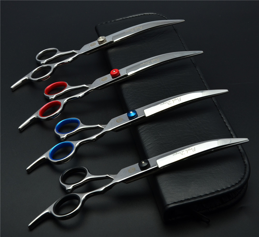 6.0 inch 17.5cm 4 Colours Brand Curve Hairdressing Scissors Best Dogs Cats Bent Down Cutting Shears Pets Hair Scissors