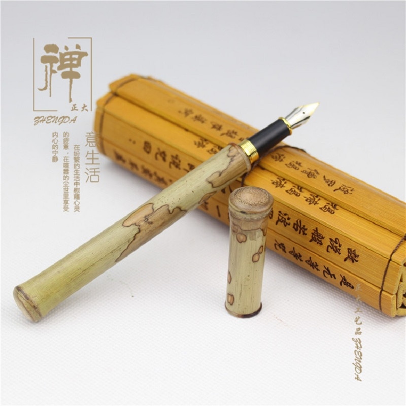 Natuurlijke vlinder bamboe hoogwaardige pen hero pen bamboe handtekening pen vulpen