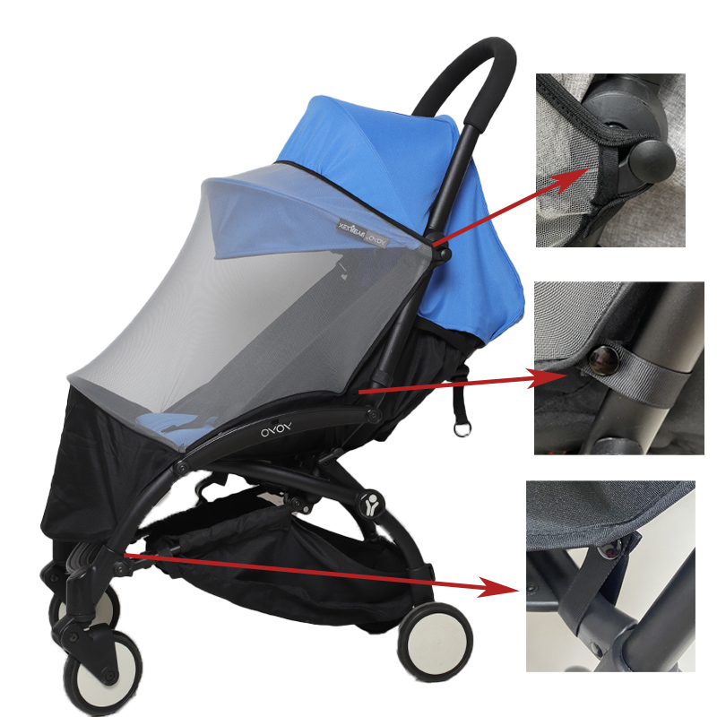 Accessoires de poussette pour bébé, moustiquaire pour Yoyo Yoyo2 avec poche pour les pieds, matériau 1:1, Protection contre les insectes volants, couverture en maille d'été