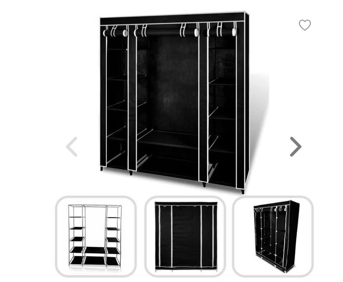 Diy bærbar skab garderobe tøj opbevaring organisator hylde med rack soveværelsesmøbler stor kapacitet spare plads garderober hwc: Default Title