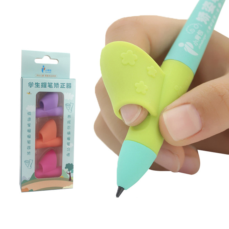 Bolígrafo de silicona para delfín, pez, dispositivo de retención para niños, estudiante, apretón de lápiz, apretón de lápiz, bucles pequeños al por mayor