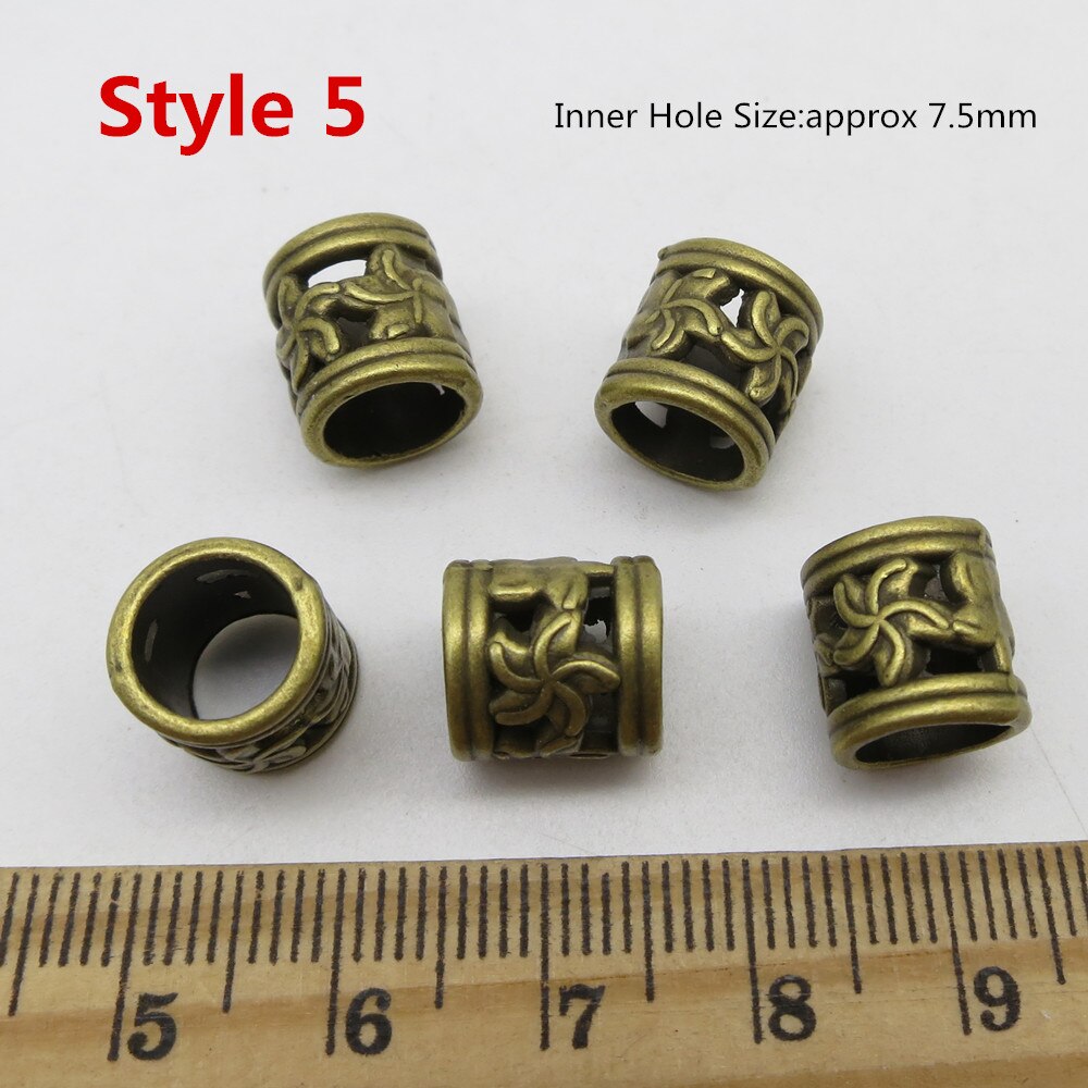 5 st olika stilar viking rune hår fläta dread beard dreadlock pärlor ringar tub för kvinnor män tillbehör