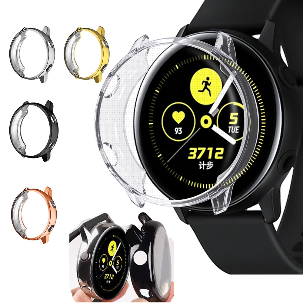 Protective Case Cover active 1 For Samsung Galaxy Watch active 2 44mm 40mm Accessories Cases TPU Full Screen Protector+Case