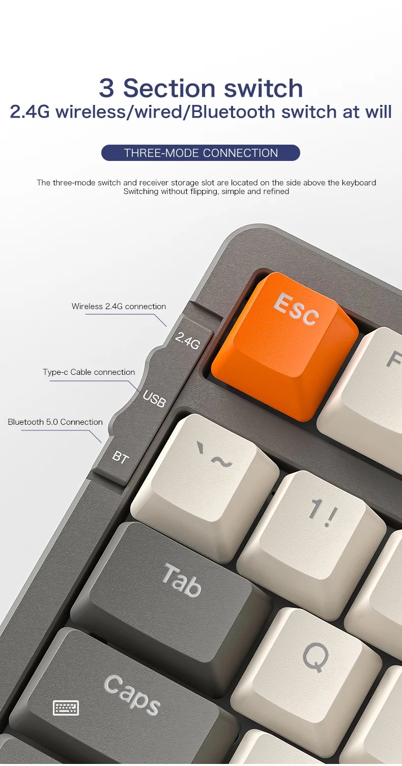 Key Wireles K8 100 Key Wireless Mechanical Keyboard Swappable ... – Grandado
