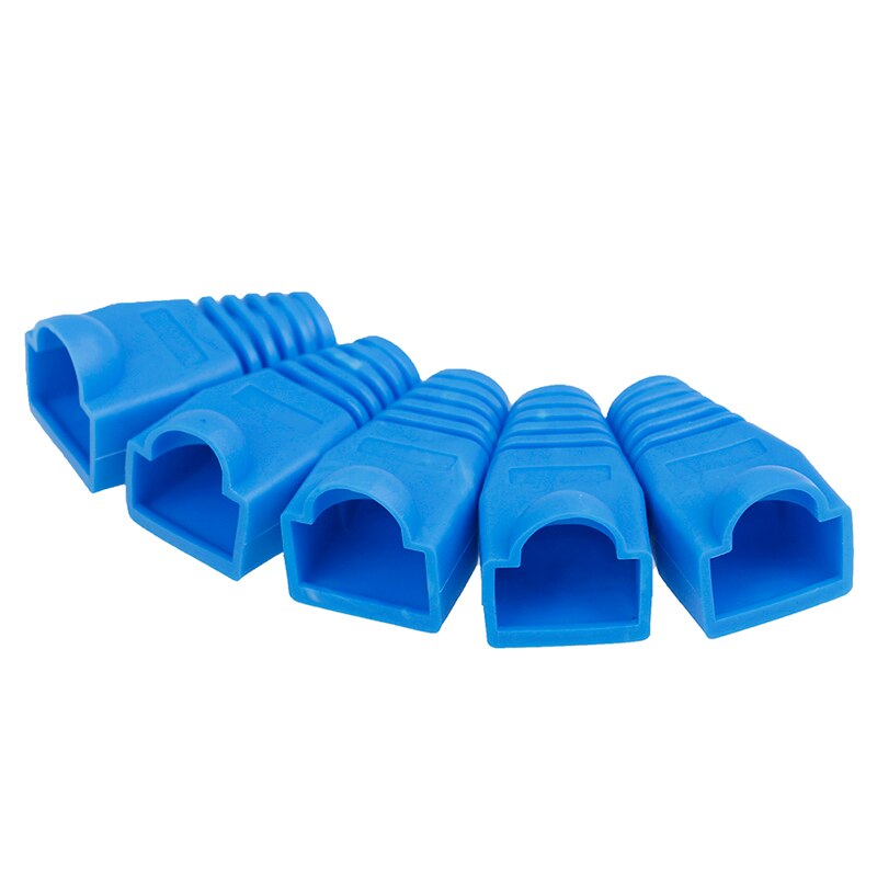 20pcs/lot Rj-45 Adapter Cap Rj45 Cat5 Cat6 Cover Cap Socket Boots Cap Head Protect Plastic 5 Colors: Blue