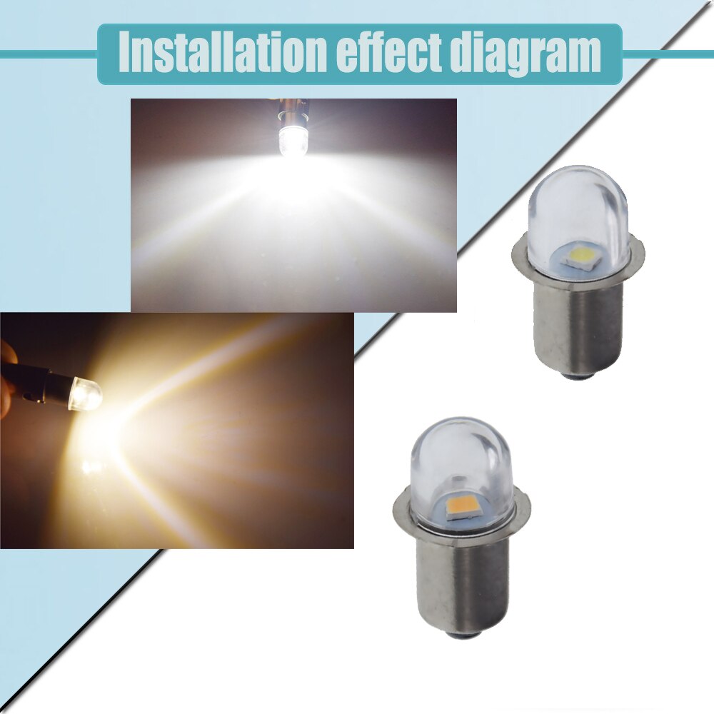 Pair P13.5S PR2 PR3 LED Bulb 2835 1 SMD AC 3V 4.5V 6V 12V 18V Warm 4300K Pure White 6000K Replace For Torch Flashlight Work Lamp