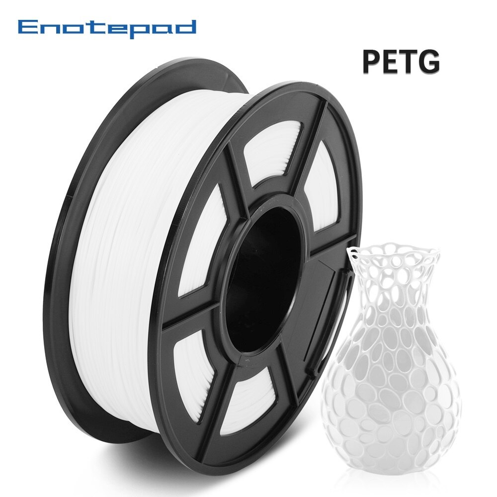 Enotepad PETG 3D Filament 1,75mm 1KG/2,2 LB Spule Haustier Drucker Material 100% keine blasiert Toleranz +-0,02 MM 3д принтер пластик: PETG-Weiß