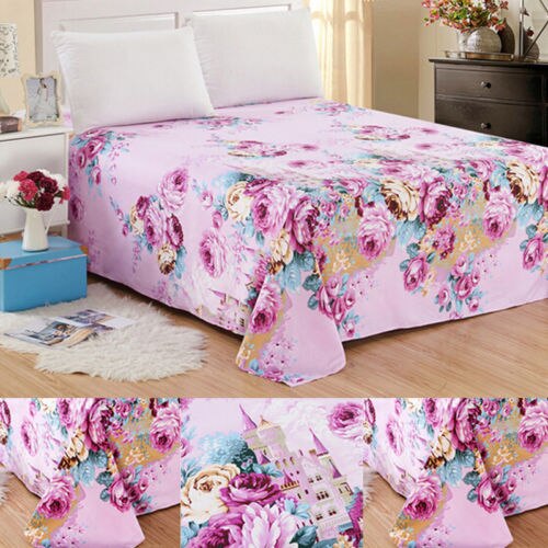 Soft Comfortable Fitted Sheet Floral Printed Bed Sheet Cover Home Textile