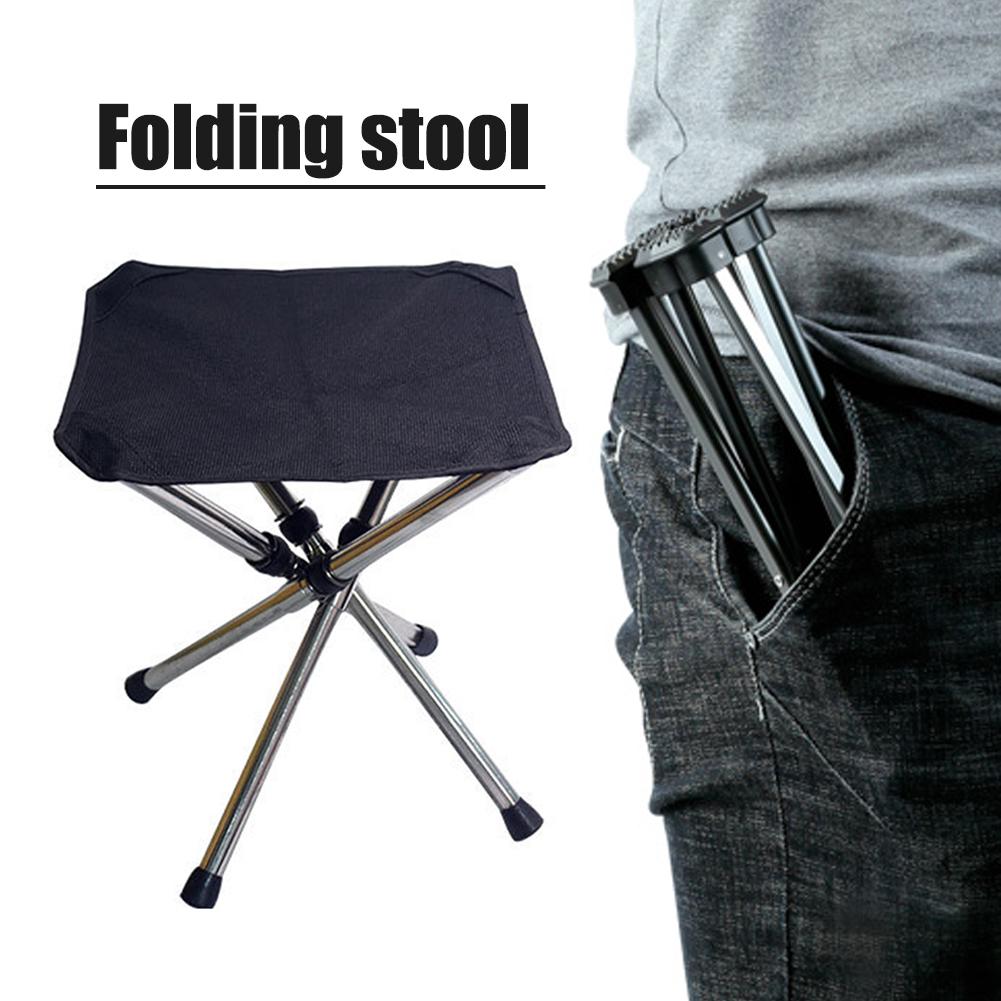 Outdoor Telescopic Stool Outdoor Portable Stainless Steel Folding Chair Camping Beach Mini Stool Fishing Chair Folding Stool