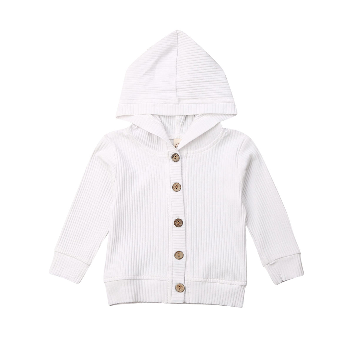 0-24m babyfrakker småbørn baby børn dreng pige strikket tøj hættetrøje langærmet hættetrøje sweatshirt toppe tøj roupa infantil: Hvid / 3m
