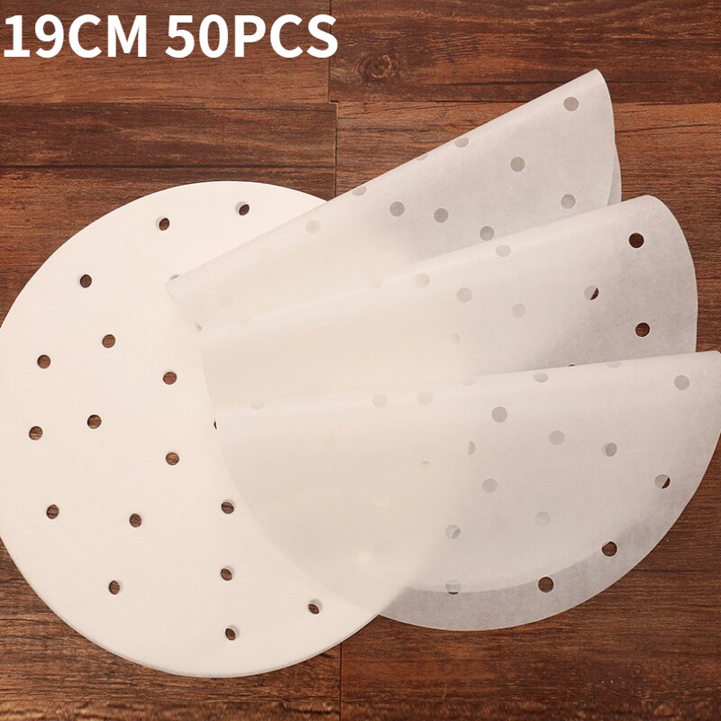 30/50PCS Paper Tray for Air Fryer Baking Silicone Oil Paper Tray Food Grade Greaseproof Oven Food Blotting Paper Baking Tool: B 19cm 50PCS