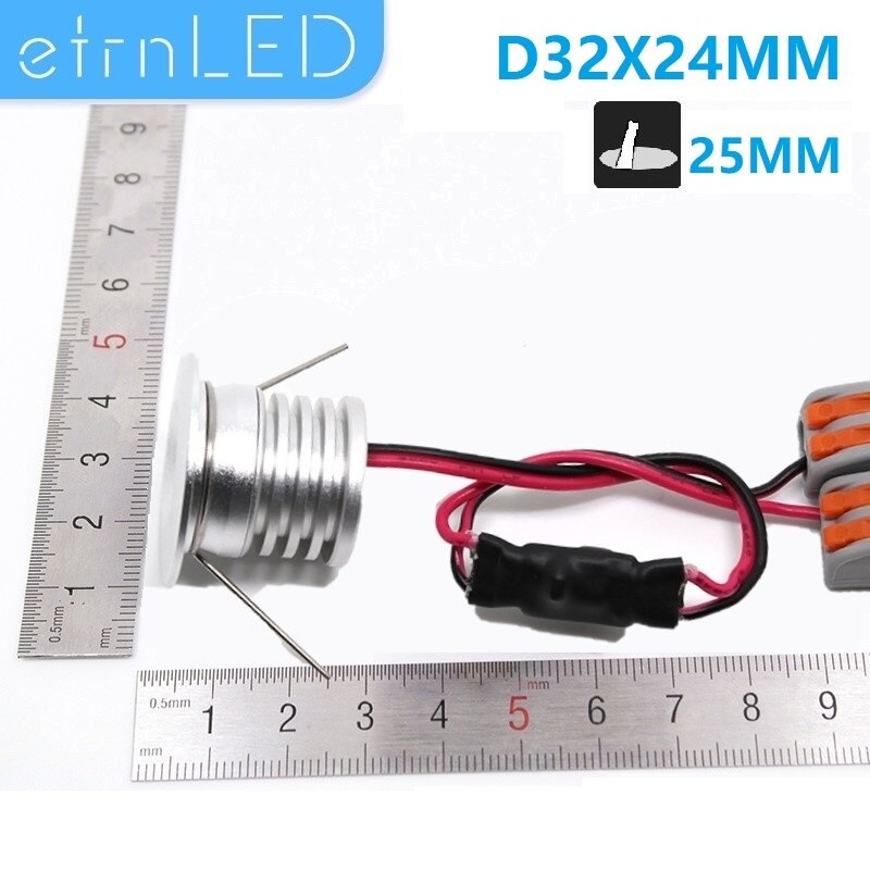 Etrnled Mini Led Spot Light 12V 3W Home Verlichting Ox Eye Plafond Spots Inbouw Kleine Focus Keuken Closet met Connector