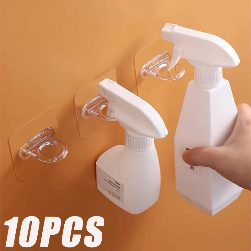 Ganchos adhesivos para botellas con pulverizador, anillo colgante montado en la pared para soporte de barra de cortina, accesorios de almacenamiento de cocina de alta resistencia, 3/10 Uds.