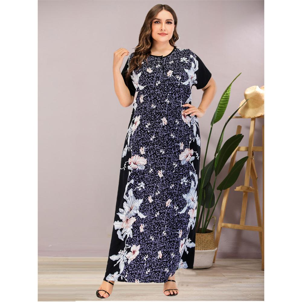 Zomerse Lange Kaftan Maxi Bohemian Jurk - Strand Cover-up Gewaad Ruime Kimono - Eén Maat