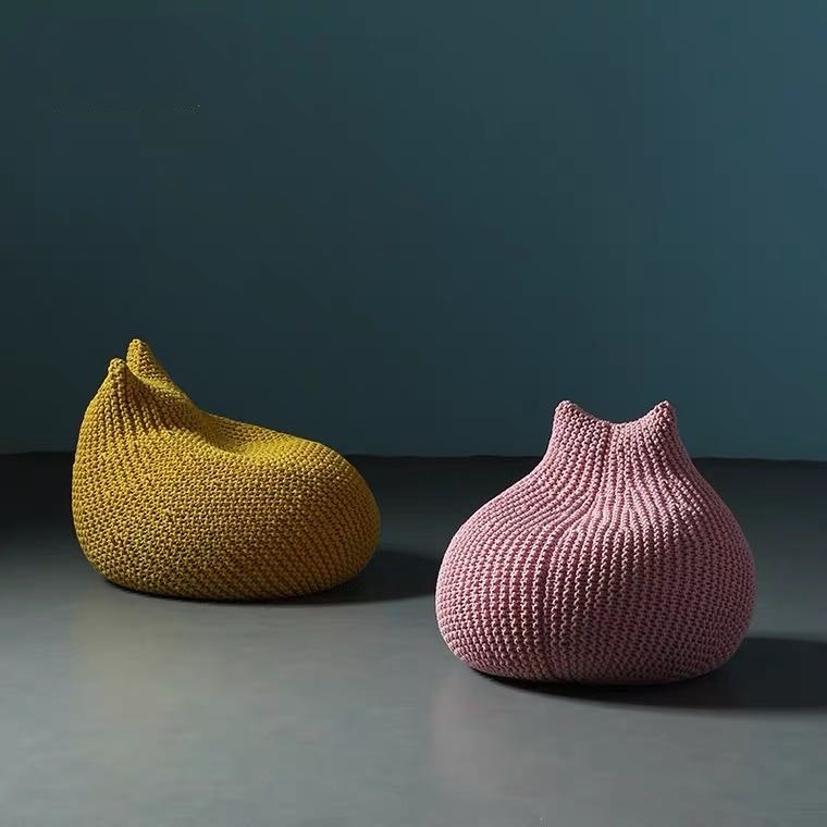 Tricot pouf chaise fait main housse de canapé pour salon ou chambre