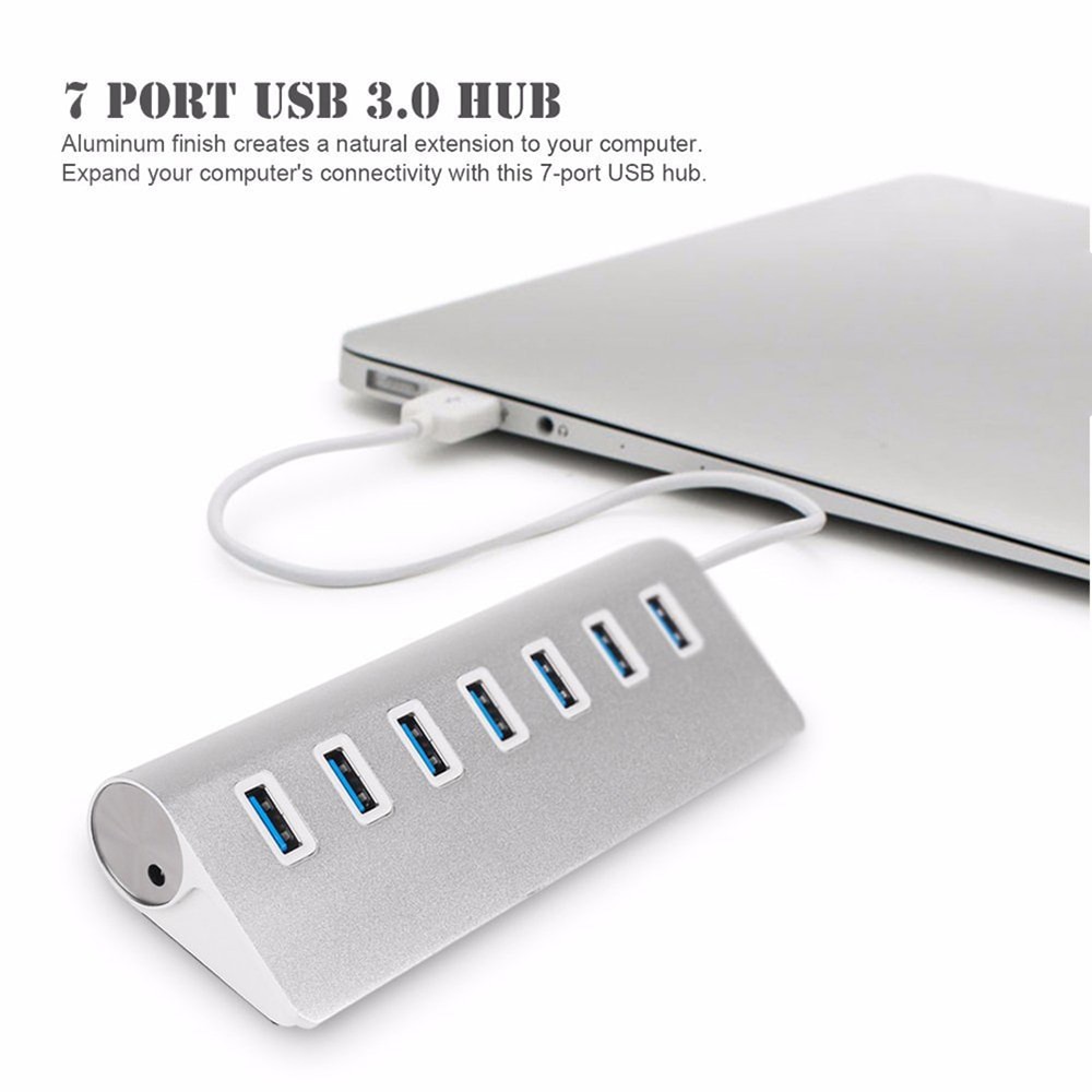 4/7 portar aluminium multi usb 3.0 usb 2.0 hub höghastighets usb splitter kortläsare 5 gbps för pc laptop mac imac macbook pro
