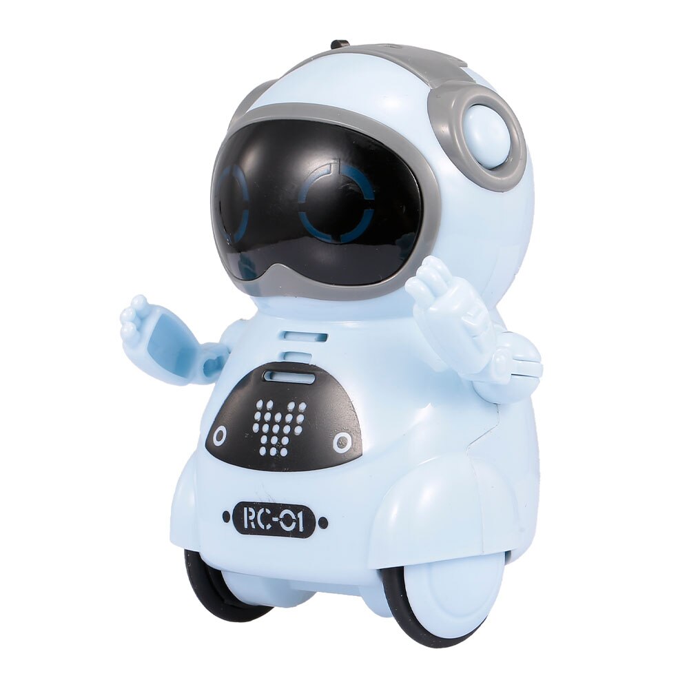 GOOLSKY 939A Pocket Robot Toys Talking Interactive Dialogue Voice Recognition Record Singing Dancing Mini RC Robot Toys: blue