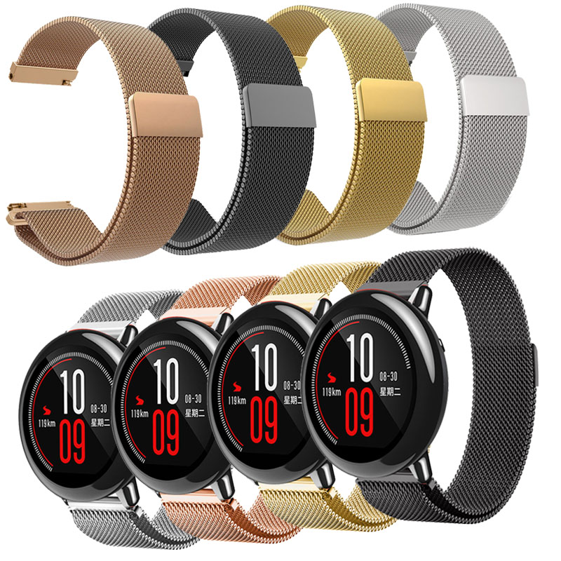 22mm Metalen Roestvrij Band voor Xiaomi Huami Amazfit Tempo Armband Horloge Band Milanese Loop Magnetische Bandjes voor Amazfit Stratos 2